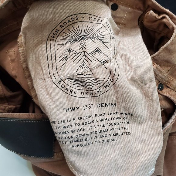 Roark Standard Slim Fit Jeans Mens Size 30 x 32 (measures 30x31) Low Rise Brown - Picture 8 of 9